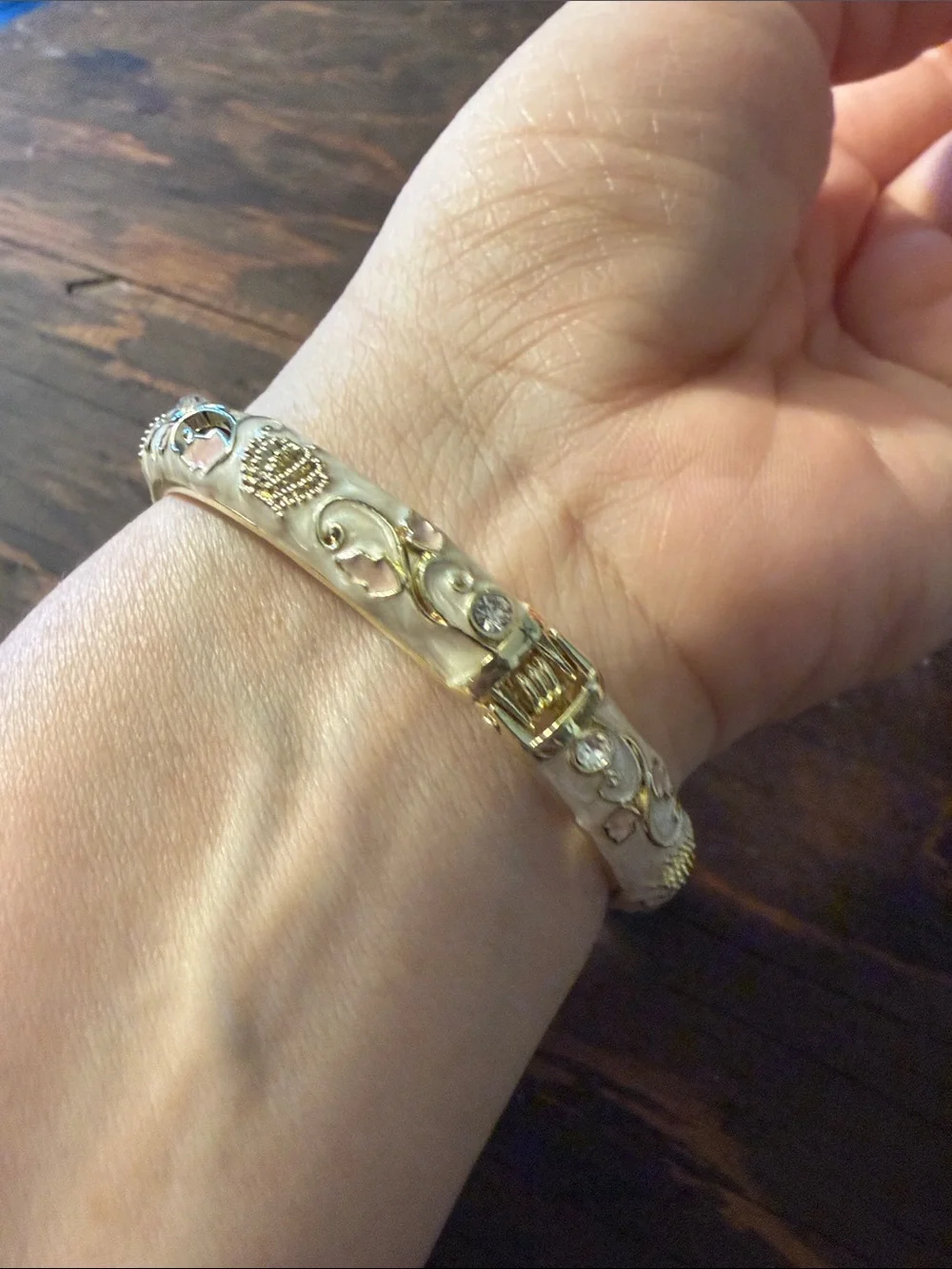 Gold Plated Crown Motif Bangle Bracelet - Women Jewelry